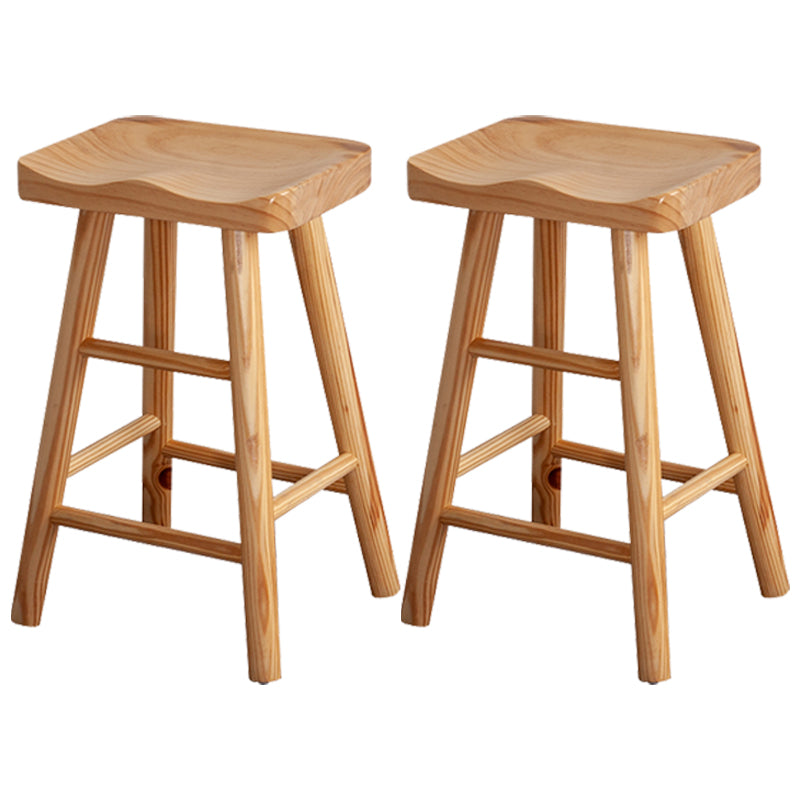 Contemporary Solid Wood Folding Bar Stool Indoor Barstool with Wood Seat and Footrest 2 Piece Set Square Clearhalo 'Bar Furniture' 'Bar Stools' 'bar_stools' 'furn' 'furn_bar_stools' 'furniture_bar_stools' 'Kitchen & Dining Furniture' 'kitchen&dining_furn' 'kitchen' 'kitchen_furn' Furniture' 4462625