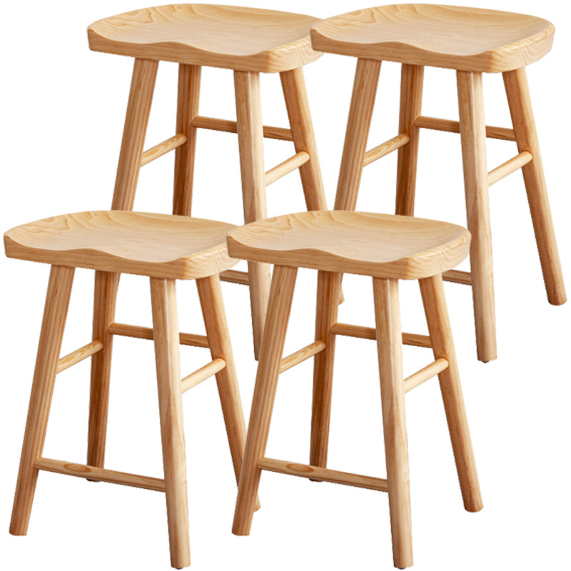 Contemporary Solid Wood Folding Bar Stool Indoor Barstool with Wood Seat and Footrest 4 Piece Set Bucket Clearhalo 'Bar Furniture' 'Bar Stools' 'bar_stools' 'furn' 'furn_bar_stools' 'furniture_bar_stools' 'Kitchen & Dining Furniture' 'kitchen&dining_furn' 'kitchen' 'kitchen_furn' Furniture' 4462627