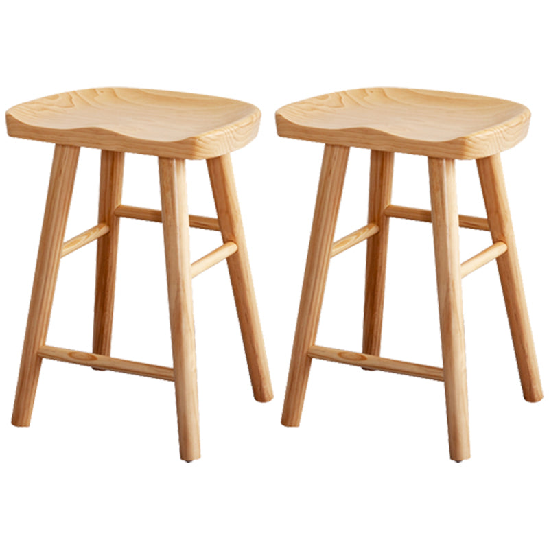 Contemporary Solid Wood Folding Bar Stool Indoor Barstool with Wood Seat and Footrest 2 Piece Set Bucket Clearhalo 'Bar Furniture' 'Bar Stools' 'bar_stools' 'furn' 'furn_bar_stools' 'furniture_bar_stools' 'Kitchen & Dining Furniture' 'kitchen&dining_furn' 'kitchen' 'kitchen_furn' Furniture' 4462628