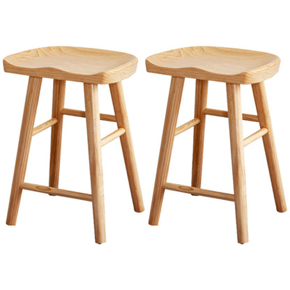 Contemporary Solid Wood Folding Bar Stool Indoor Barstool with Wood Seat and Footrest 2 Piece Set Bucket Clearhalo 'Bar Furniture' 'Bar Stools' 'bar_stools' 'furn' 'furn_bar_stools' 'furniture_bar_stools' 'Kitchen & Dining Furniture' 'kitchen&dining_furn' 'kitchen' 'kitchen_furn' Furniture' 4462628