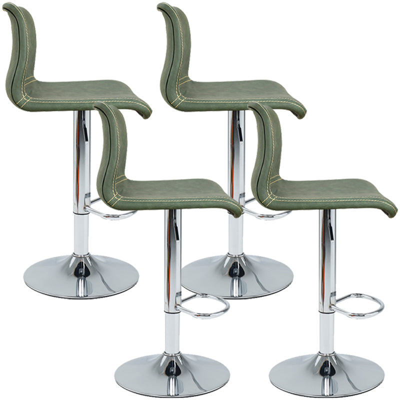 Modern Swivel Adjustable Height Bar Stool Indoor Bar Stool with Low Back Blackish Green 4 Piece Set Clearhalo 'Bar Furniture' 'Bar Stools' 'bar_stools' 'furn' 'furn_bar_stools' 'furniture_bar_stools' 'Kitchen & Dining Furniture' 'kitchen&dining_furn' 'kitchen' 'kitchen_furn' Furniture' 4462648