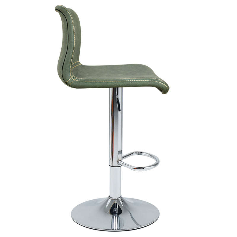 Modern Swivel Adjustable Height Bar Stool Indoor Bar Stool with Low Back Blackish Green 1 Piece Clearhalo 'Bar Furniture' 'Bar Stools' 'bar_stools' 'furn' 'furn_bar_stools' 'furniture_bar_stools' 'Kitchen & Dining Furniture' 'kitchen&dining_furn' 'kitchen' 'kitchen_furn' Furniture' 4462650