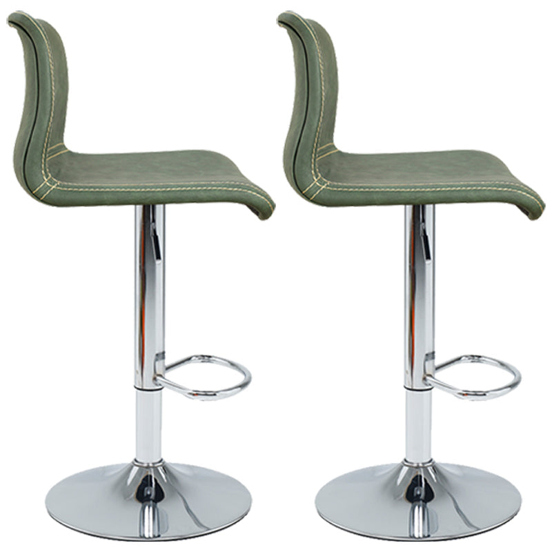 Modern Swivel Adjustable Height Bar Stool Indoor Bar Stool with Low Back Blackish Green 2 Piece Set Clearhalo 'Bar Furniture' 'Bar Stools' 'bar_stools' 'furn' 'furn_bar_stools' 'furniture_bar_stools' 'Kitchen & Dining Furniture' 'kitchen&dining_furn' 'kitchen' 'kitchen_furn' Furniture' 4462651
