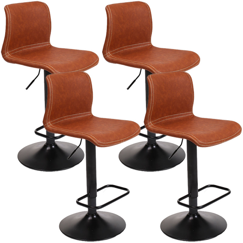 Modern Swivel Adjustable Height Bar Stool Indoor Bar Stool with Low Back Light Brown 4 Piece Set Clearhalo 'Bar Furniture' 'Bar Stools' 'bar_stools' 'furn' 'furn_bar_stools' 'furniture_bar_stools' 'Kitchen & Dining Furniture' 'kitchen&dining_furn' 'kitchen' 'kitchen_furn' Furniture' 4462654