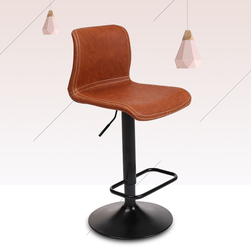 Modern Swivel Adjustable Height Bar Stool Indoor Bar Stool with Low Back Light Brown 1 Piece Clearhalo 'Bar Furniture' 'Bar Stools' 'bar_stools' 'furn' 'furn_bar_stools' 'furniture_bar_stools' 'Kitchen & Dining Furniture' 'kitchen&dining_furn' 'kitchen' 'kitchen_furn' Furniture' 4462656