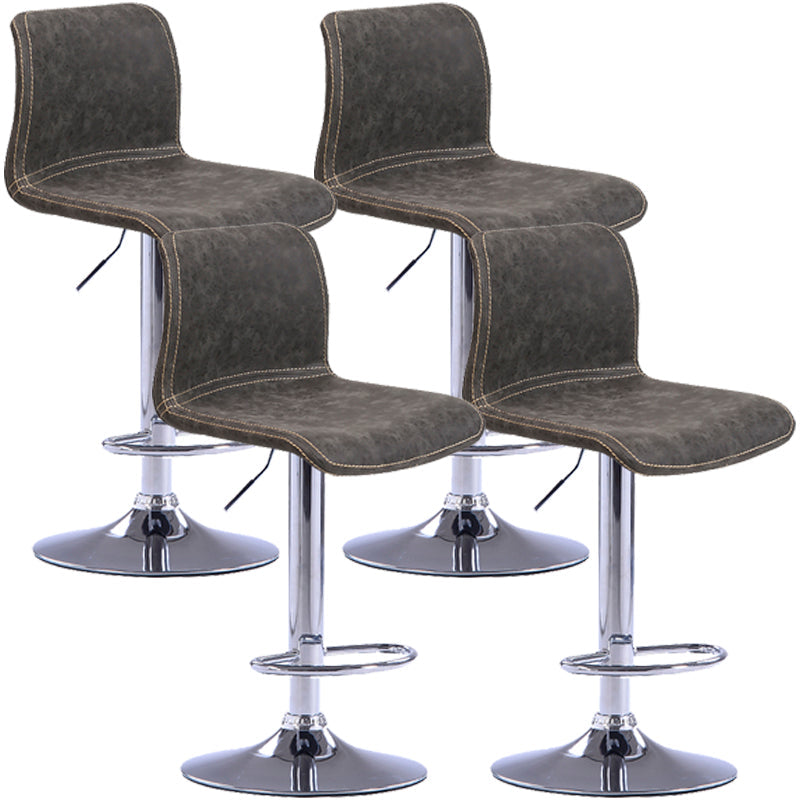 Modern Swivel Adjustable Height Bar Stool Indoor Bar Stool with Low Back Grey 4 Piece Set Clearhalo 'Bar Furniture' 'Bar Stools' 'bar_stools' 'furn' 'furn_bar_stools' 'furniture_bar_stools' 'Kitchen & Dining Furniture' 'kitchen&dining_furn' 'kitchen' 'kitchen_furn' Furniture' 4462658