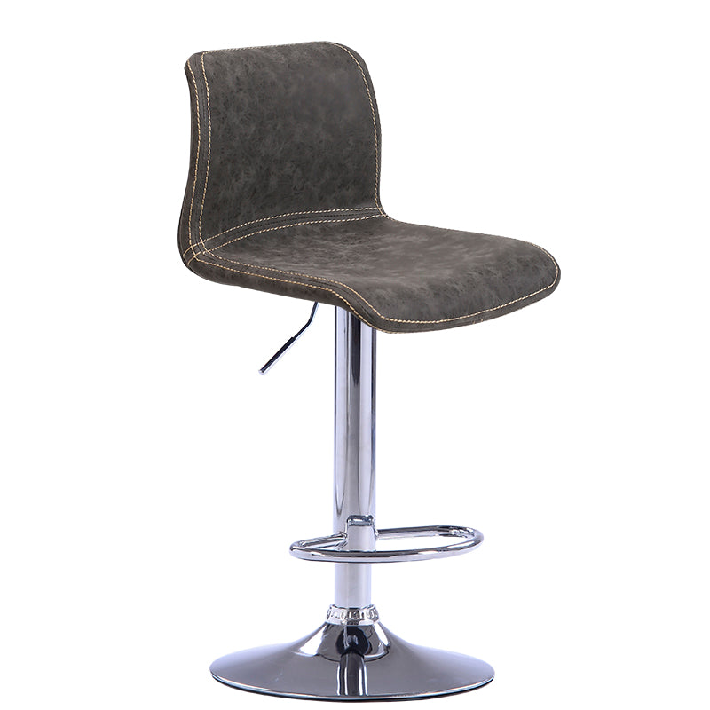 Modern Swivel Adjustable Height Bar Stool Indoor Bar Stool with Low Back Grey 1 Piece Clearhalo 'Bar Furniture' 'Bar Stools' 'bar_stools' 'furn' 'furn_bar_stools' 'furniture_bar_stools' 'Kitchen & Dining Furniture' 'kitchen&dining_furn' 'kitchen' 'kitchen_furn' Furniture' 4462659