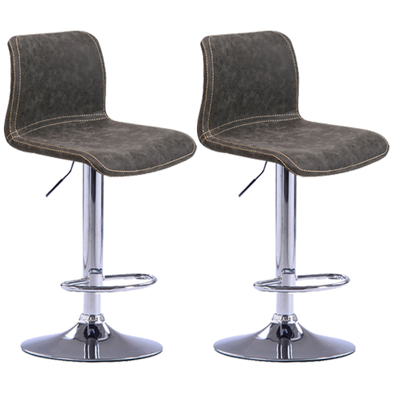 Modern Swivel Adjustable Height Bar Stool Indoor Bar Stool with Low Back Grey 2 Piece Set Clearhalo 'Bar Furniture' 'Bar Stools' 'bar_stools' 'furn' 'furn_bar_stools' 'furniture_bar_stools' 'Kitchen & Dining Furniture' 'kitchen&dining_furn' 'kitchen' 'kitchen_furn' Furniture' 4462660