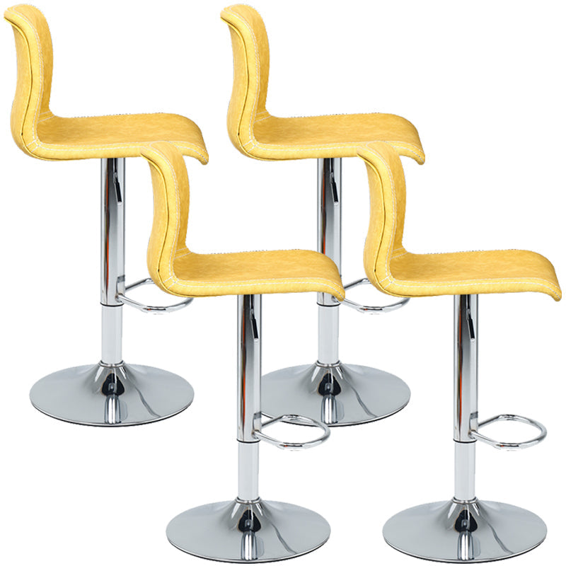 Modern Swivel Adjustable Height Bar Stool Indoor Bar Stool with Low Back Beige 4 Piece Set Clearhalo 'Bar Furniture' 'Bar Stools' 'bar_stools' 'furn' 'furn_bar_stools' 'furniture_bar_stools' 'Kitchen & Dining Furniture' 'kitchen&dining_furn' 'kitchen' 'kitchen_furn' Furniture' 4462661