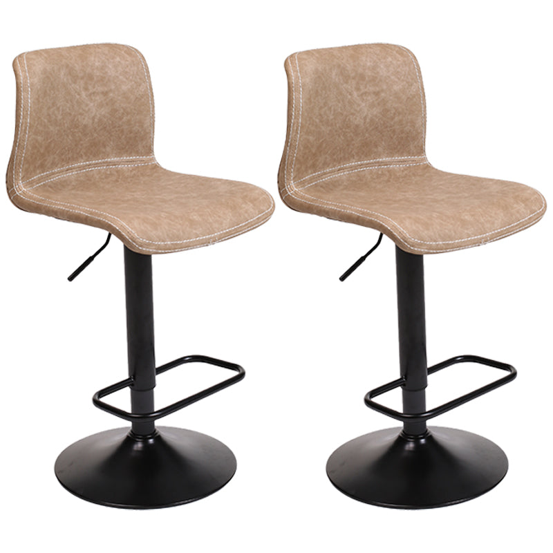 Modern Swivel Adjustable Height Bar Stool Indoor Bar Stool with Low Back Khaki 2 Piece Set Clearhalo 'Bar Furniture' 'Bar Stools' 'bar_stools' 'furn' 'furn_bar_stools' 'furniture_bar_stools' 'Kitchen & Dining Furniture' 'kitchen&dining_furn' 'kitchen' 'kitchen_furn' Furniture' 4462666