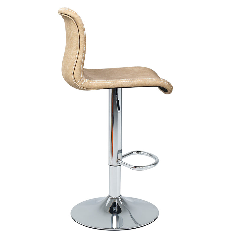 Modern Swivel Adjustable Height Bar Stool Indoor Bar Stool with Low Back Gray-Khaki 1 Piece Clearhalo 'Bar Furniture' 'Bar Stools' 'bar_stools' 'furn' 'furn_bar_stools' 'furniture_bar_stools' 'Kitchen & Dining Furniture' 'kitchen&dining_furn' 'kitchen' 'kitchen_furn' Furniture' 4462668
