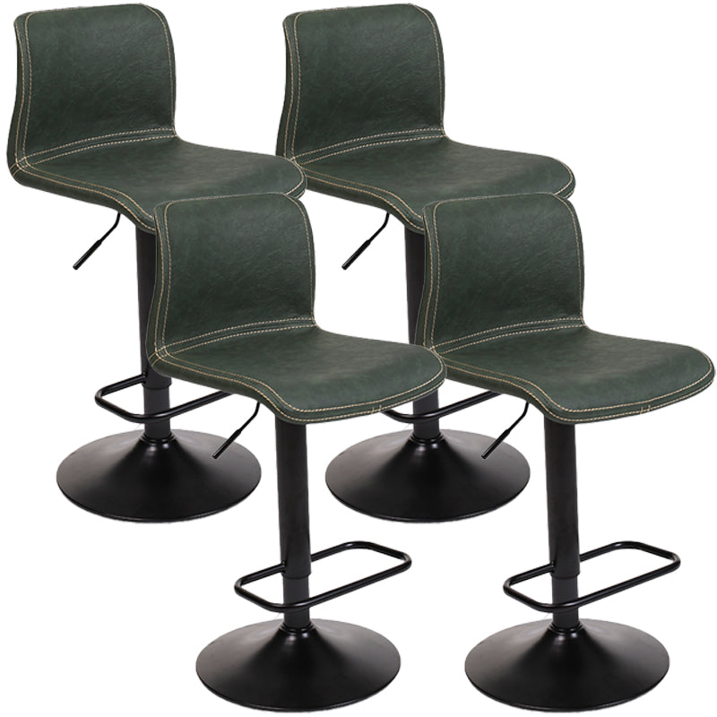 Modern Swivel Adjustable Height Bar Stool Indoor Bar Stool with Low Back Green 4 Piece Set Clearhalo 'Bar Furniture' 'Bar Stools' 'bar_stools' 'furn' 'furn_bar_stools' 'furniture_bar_stools' 'Kitchen & Dining Furniture' 'kitchen&dining_furn' 'kitchen' 'kitchen_furn' Furniture' 4462670