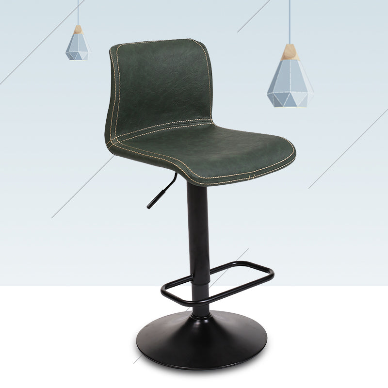 Modern Swivel Adjustable Height Bar Stool Indoor Bar Stool with Low Back Green 1 Piece Clearhalo 'Bar Furniture' 'Bar Stools' 'bar_stools' 'furn' 'furn_bar_stools' 'furniture_bar_stools' 'Kitchen & Dining Furniture' 'kitchen&dining_furn' 'kitchen' 'kitchen_furn' Furniture' 4462671