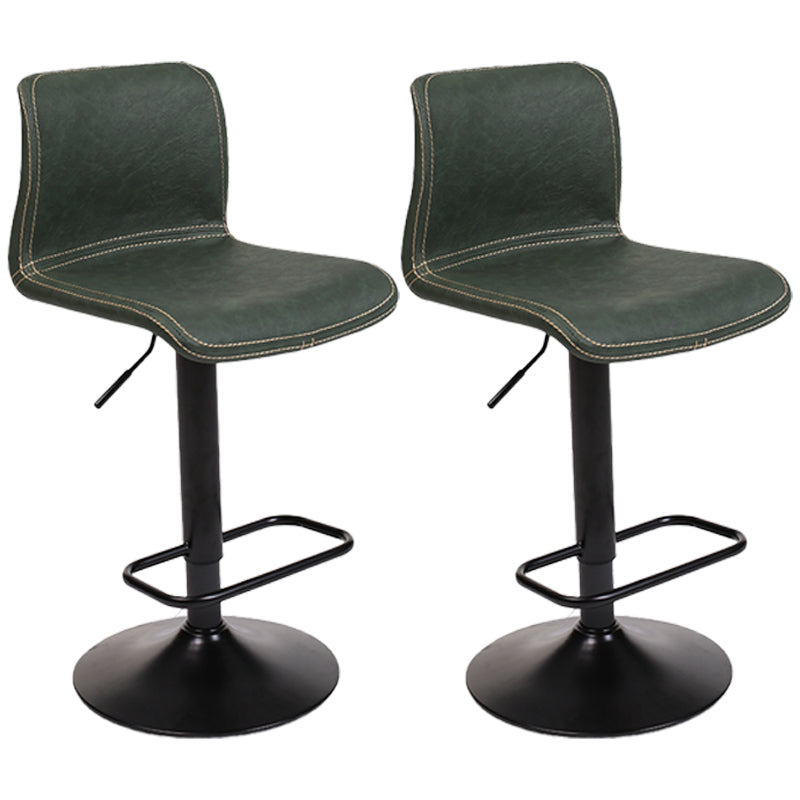 Modern Swivel Adjustable Height Bar Stool Indoor Bar Stool with Low Back Green 2 Piece Set Clearhalo 'Bar Furniture' 'Bar Stools' 'bar_stools' 'furn' 'furn_bar_stools' 'furniture_bar_stools' 'Kitchen & Dining Furniture' 'kitchen&dining_furn' 'kitchen' 'kitchen_furn' Furniture' 4462672