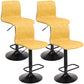Modern Swivel Adjustable Height Bar Stool Indoor Bar Stool with Low Back Yellow 4 Piece Set Clearhalo 'Bar Furniture' 'Bar Stools' 'bar_stools' 'furn' 'furn_bar_stools' 'furniture_bar_stools' 'Kitchen & Dining Furniture' 'kitchen&dining_furn' 'kitchen' 'kitchen_furn' Furniture' 4462676