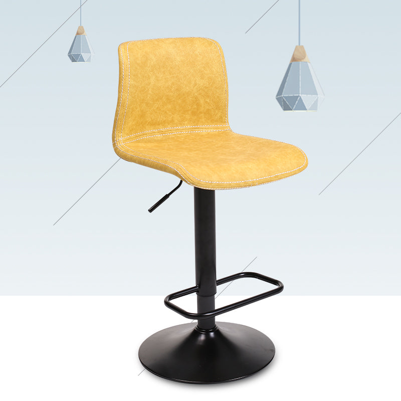 Modern Swivel Adjustable Height Bar Stool Indoor Bar Stool with Low Back Yellow 1 Piece Clearhalo 'Bar Furniture' 'Bar Stools' 'bar_stools' 'furn' 'furn_bar_stools' 'furniture_bar_stools' 'Kitchen & Dining Furniture' 'kitchen&dining_furn' 'kitchen' 'kitchen_furn' Furniture' 4462677
