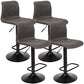 Modern Swivel Adjustable Height Bar Stool Indoor Bar Stool with Low Back Light Gray 4 Piece Set Clearhalo 'Bar Furniture' 'Bar Stools' 'bar_stools' 'furn' 'furn_bar_stools' 'furniture_bar_stools' 'Kitchen & Dining Furniture' 'kitchen&dining_furn' 'kitchen' 'kitchen_furn' Furniture' 4462685