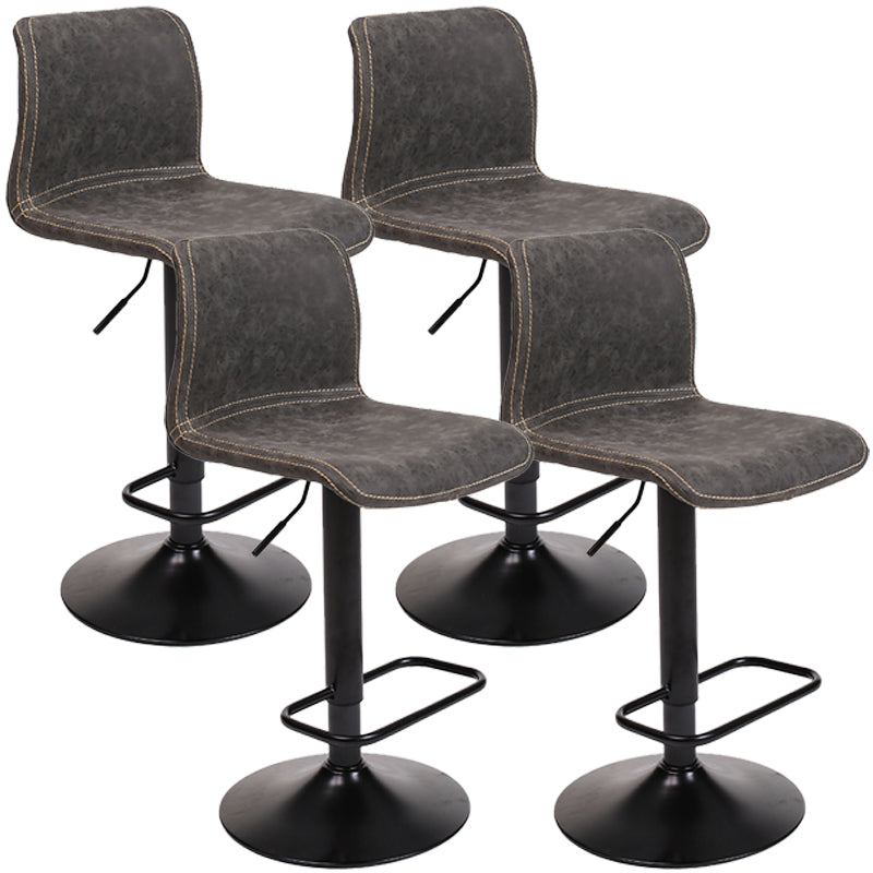 Modern Swivel Adjustable Height Bar Stool Indoor Bar Stool with Low Back Light Gray 4 Piece Set Clearhalo 'Bar Furniture' 'Bar Stools' 'bar_stools' 'furn' 'furn_bar_stools' 'furniture_bar_stools' 'Kitchen & Dining Furniture' 'kitchen&dining_furn' 'kitchen' 'kitchen_furn' Furniture' 4462685