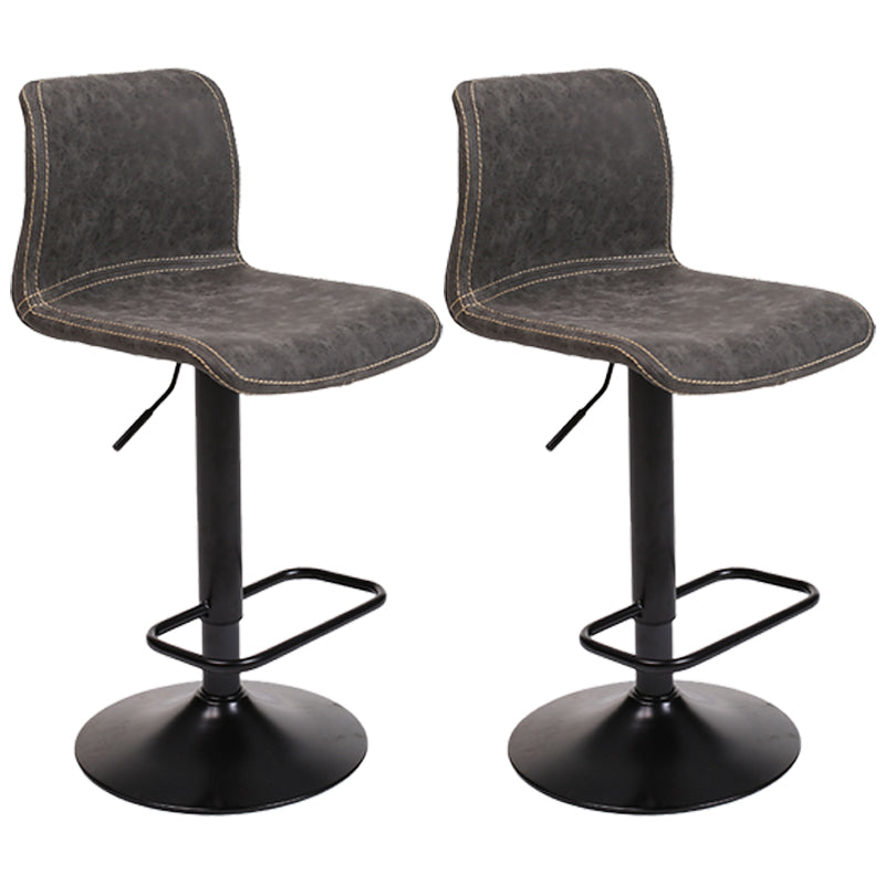 Modern Swivel Adjustable Height Bar Stool Indoor Bar Stool with Low Back Light Gray 2 Piece Set Clearhalo 'Bar Furniture' 'Bar Stools' 'bar_stools' 'furn' 'furn_bar_stools' 'furniture_bar_stools' 'Kitchen & Dining Furniture' 'kitchen&dining_furn' 'kitchen' 'kitchen_furn' Furniture' 4462687