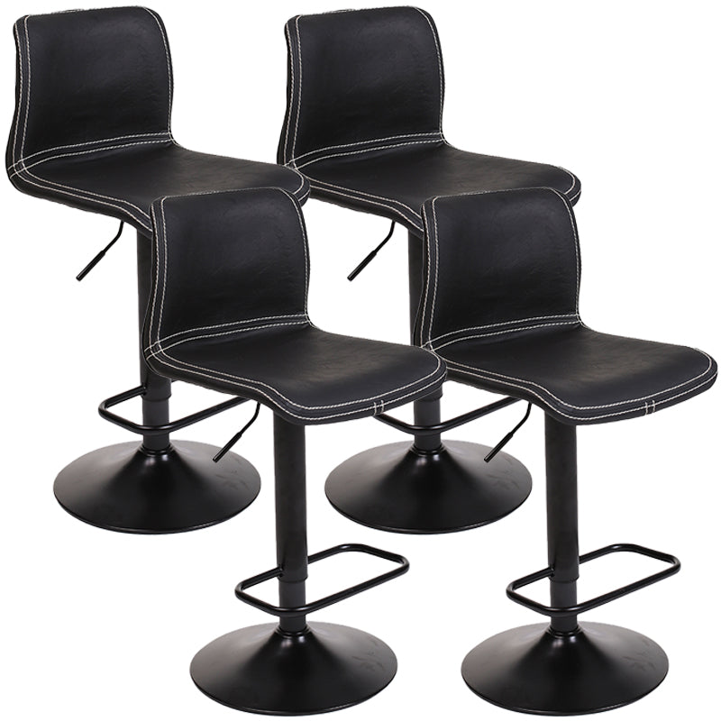 Modern Swivel Adjustable Height Bar Stool Indoor Bar Stool with Low Back Black 4 Piece Set Clearhalo 'Bar Furniture' 'Bar Stools' 'bar_stools' 'furn' 'furn_bar_stools' 'furniture_bar_stools' 'Kitchen & Dining Furniture' 'kitchen&dining_furn' 'kitchen' 'kitchen_furn' Furniture' 4462688