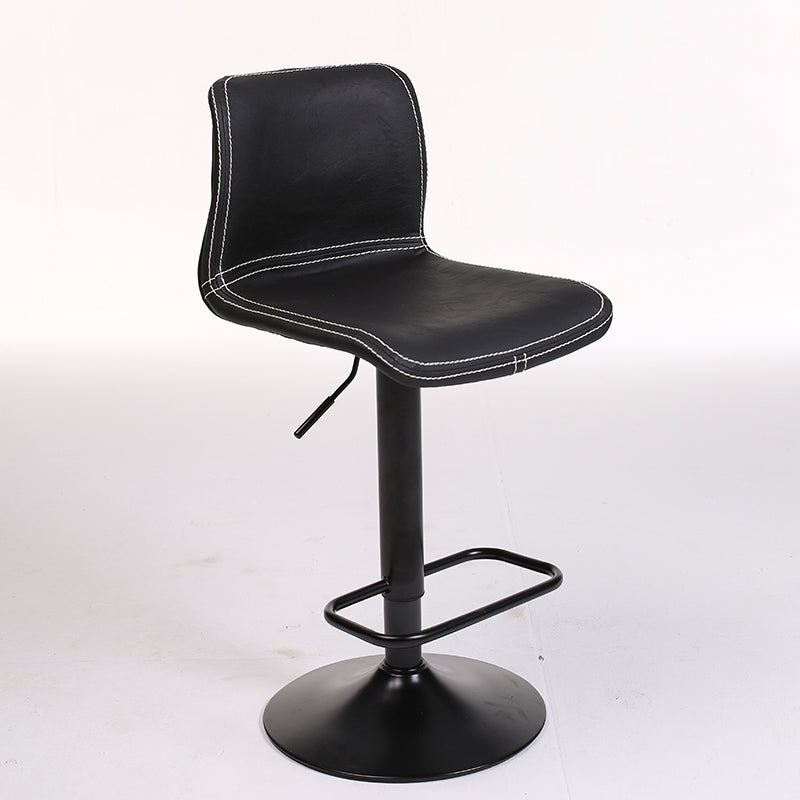 Modern Swivel Adjustable Height Bar Stool Indoor Bar Stool with Low Back Black 1 Piece Clearhalo 'Bar Furniture' 'Bar Stools' 'bar_stools' 'furn' 'furn_bar_stools' 'furniture_bar_stools' 'Kitchen & Dining Furniture' 'kitchen&dining_furn' 'kitchen' 'kitchen_furn' Furniture' 4462689