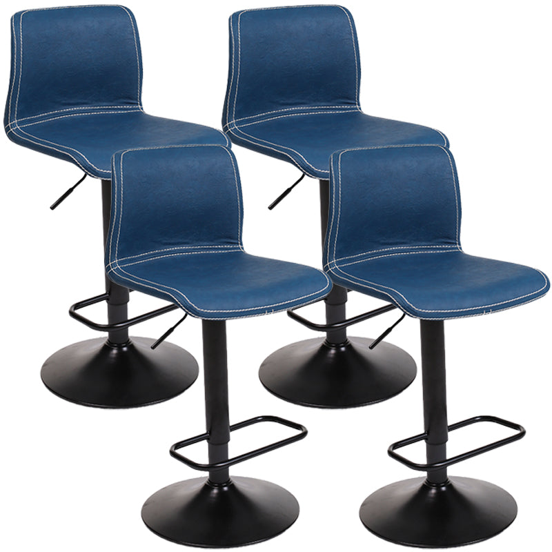 Modern Swivel Adjustable Height Bar Stool Indoor Bar Stool with Low Back Royal Blue 4 Piece Set Clearhalo 'Bar Furniture' 'Bar Stools' 'bar_stools' 'furn' 'furn_bar_stools' 'furniture_bar_stools' 'Kitchen & Dining Furniture' 'kitchen&dining_furn' 'kitchen' 'kitchen_furn' Furniture' 4462691