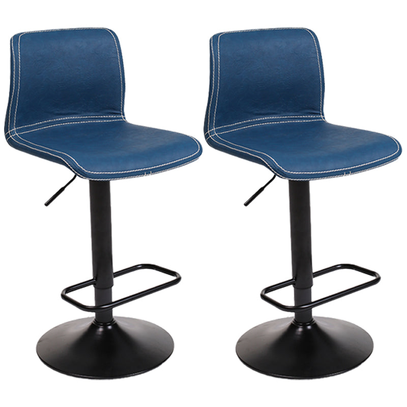 Modern Swivel Adjustable Height Bar Stool Indoor Bar Stool with Low Back Royal Blue 2 Piece Set Clearhalo 'Bar Furniture' 'Bar Stools' 'bar_stools' 'furn' 'furn_bar_stools' 'furniture_bar_stools' 'Kitchen & Dining Furniture' 'kitchen&dining_furn' 'kitchen' 'kitchen_furn' Furniture' 4462693