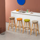 Industrial Style Bar-stool Round Seat Wooden Legs for Restaurant Bar Clearhalo 'Bar Furniture' 'Bar Stools' 'bar_stools' 'furn' 'furn_bar_stools' 'furniture_bar_stools' 'Kitchen & Dining Furniture' 'kitchen&dining_furn' 'kitchen' 'kitchen_furn' Furniture' 4462698
