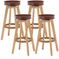 Industrial Style Bar-stool Round Seat Wooden Legs for Restaurant Bar Coffee 4 Piece Set Clearhalo 'Bar Furniture' 'Bar Stools' 'bar_stools' 'furn' 'furn_bar_stools' 'furniture_bar_stools' 'Kitchen & Dining Furniture' 'kitchen&dining_furn' 'kitchen' 'kitchen_furn' Furniture' 4462701