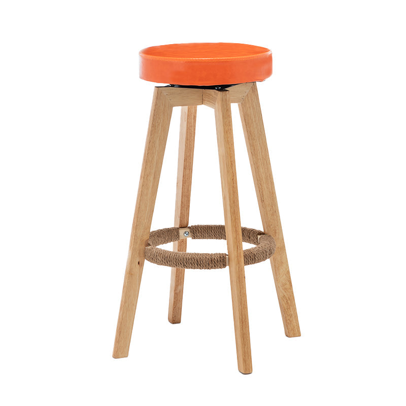 Industrial Style Bar-stool Round Seat Wooden Legs for Restaurant Bar Clearhalo 'Bar Furniture' 'Bar Stools' 'bar_stools' 'furn' 'furn_bar_stools' 'furniture_bar_stools' 'Kitchen & Dining Furniture' 'kitchen&dining_furn' 'kitchen' 'kitchen_furn' Furniture' 4462703