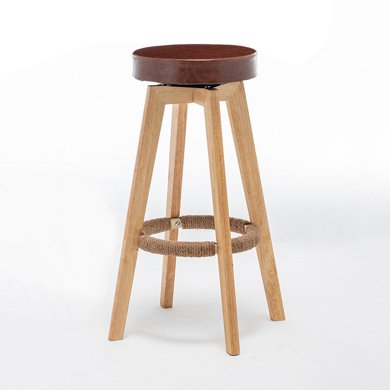 Industrial Style Bar-stool Round Seat Wooden Legs for Restaurant Bar Coffee 1 Piece Clearhalo 'Bar Furniture' 'Bar Stools' 'bar_stools' 'furn' 'furn_bar_stools' 'furniture_bar_stools' 'Kitchen & Dining Furniture' 'kitchen&dining_furn' 'kitchen' 'kitchen_furn' Furniture' 4462704