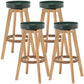 Industrial Style Bar-stool Round Seat Wooden Legs for Restaurant Bar Blackish Green 4 Piece Set Clearhalo 'Bar Furniture' 'Bar Stools' 'bar_stools' 'furn' 'furn_bar_stools' 'furniture_bar_stools' 'Kitchen & Dining Furniture' 'kitchen&dining_furn' 'kitchen' 'kitchen_furn' Furniture' 4462708
