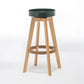 Industrial Style Bar-stool Round Seat Wooden Legs for Restaurant Bar Blackish Green 1 Piece Clearhalo 'Bar Furniture' 'Bar Stools' 'bar_stools' 'furn' 'furn_bar_stools' 'furniture_bar_stools' 'Kitchen & Dining Furniture' 'kitchen&dining_furn' 'kitchen' 'kitchen_furn' Furniture' 4462709