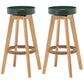 Industrial Style Bar-stool Round Seat Wooden Legs for Restaurant Bar Blackish Green 2 Piece Set Clearhalo 'Bar Furniture' 'Bar Stools' 'bar_stools' 'furn' 'furn_bar_stools' 'furniture_bar_stools' 'Kitchen & Dining Furniture' 'kitchen&dining_furn' 'kitchen' 'kitchen_furn' Furniture' 4462712