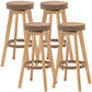 Industrial Style Bar-stool Round Seat Wooden Legs for Restaurant Bar Light Brown 4 Piece Set Clearhalo 'Bar Furniture' 'Bar Stools' 'bar_stools' 'furn' 'furn_bar_stools' 'furniture_bar_stools' 'Kitchen & Dining Furniture' 'kitchen&dining_furn' 'kitchen' 'kitchen_furn' Furniture' 4462713