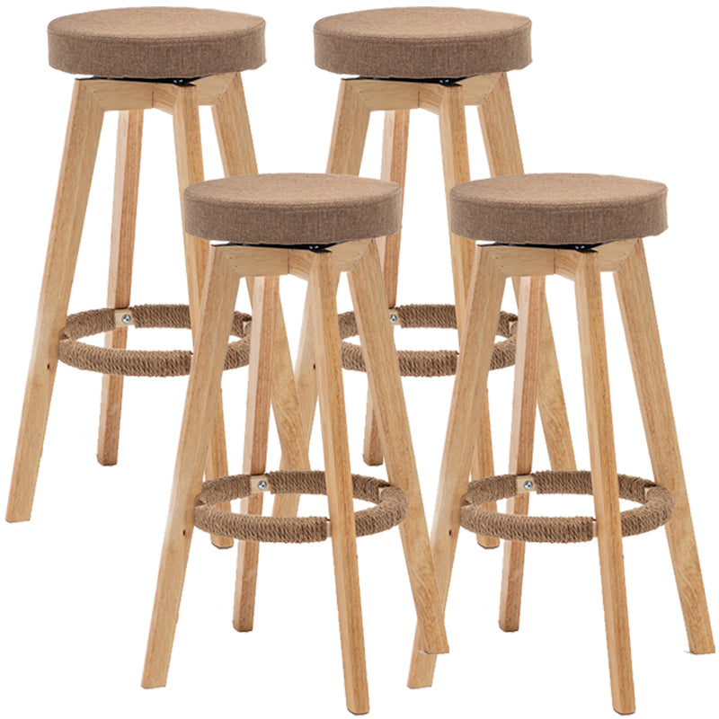 Industrial Style Bar-stool Round Seat Wooden Legs for Restaurant Bar Light Brown 4 Piece Set Clearhalo 'Bar Furniture' 'Bar Stools' 'bar_stools' 'furn' 'furn_bar_stools' 'furniture_bar_stools' 'Kitchen & Dining Furniture' 'kitchen&dining_furn' 'kitchen' 'kitchen_furn' Furniture' 4462713