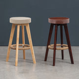 Industrial Style Bar-stool Round Seat Wooden Legs for Restaurant Bar Clearhalo 'Bar Furniture' 'Bar Stools' 'bar_stools' 'furn' 'furn_bar_stools' 'furniture_bar_stools' 'Kitchen & Dining Furniture' 'kitchen&dining_furn' 'kitchen' 'kitchen_furn' Furniture' 4462715
