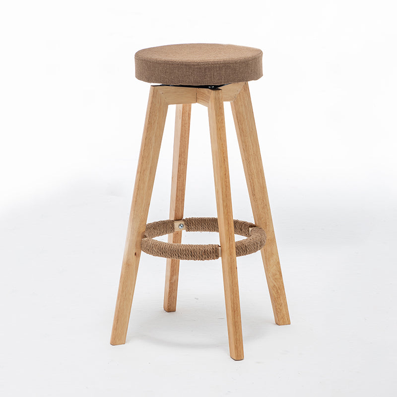 Industrial Style Bar-stool Round Seat Wooden Legs for Restaurant Bar Light Brown 1 Piece Clearhalo 'Bar Furniture' 'Bar Stools' 'bar_stools' 'furn' 'furn_bar_stools' 'furniture_bar_stools' 'Kitchen & Dining Furniture' 'kitchen&dining_furn' 'kitchen' 'kitchen_furn' Furniture' 4462716