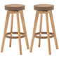 Industrial Style Bar-stool Round Seat Wooden Legs for Restaurant Bar Light Brown 2 Piece Set Clearhalo 'Bar Furniture' 'Bar Stools' 'bar_stools' 'furn' 'furn_bar_stools' 'furniture_bar_stools' 'Kitchen & Dining Furniture' 'kitchen&dining_furn' 'kitchen' 'kitchen_furn' Furniture' 4462717