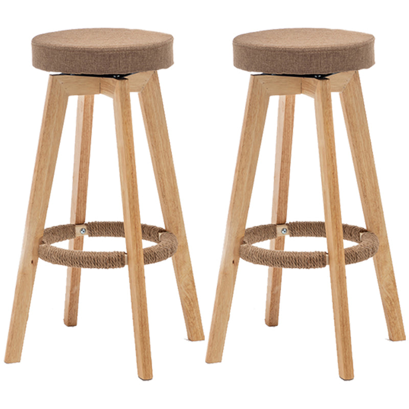 Industrial Style Bar-stool Round Seat Wooden Legs for Restaurant Bar Light Brown 2 Piece Set Clearhalo 'Bar Furniture' 'Bar Stools' 'bar_stools' 'furn' 'furn_bar_stools' 'furniture_bar_stools' 'Kitchen & Dining Furniture' 'kitchen&dining_furn' 'kitchen' 'kitchen_furn' Furniture' 4462717