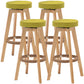Industrial Style Bar-stool Round Seat Wooden Legs for Restaurant Bar Green 4 Piece Set Clearhalo 'Bar Furniture' 'Bar Stools' 'bar_stools' 'furn' 'furn_bar_stools' 'furniture_bar_stools' 'Kitchen & Dining Furniture' 'kitchen&dining_furn' 'kitchen' 'kitchen_furn' Furniture' 4462718
