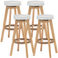 Industrial Style Bar-stool Round Seat Wooden Legs for Restaurant Bar White 4 Piece Set Clearhalo 'Bar Furniture' 'Bar Stools' 'bar_stools' 'furn' 'furn_bar_stools' 'furniture_bar_stools' 'Kitchen & Dining Furniture' 'kitchen&dining_furn' 'kitchen' 'kitchen_furn' Furniture' 4462721