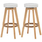 Industrial Style Bar-stool Round Seat Wooden Legs for Restaurant Bar White 2 Piece Set Clearhalo 'Bar Furniture' 'Bar Stools' 'bar_stools' 'furn' 'furn_bar_stools' 'furniture_bar_stools' 'Kitchen & Dining Furniture' 'kitchen&dining_furn' 'kitchen' 'kitchen_furn' Furniture' 4462723