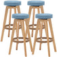Industrial Style Bar-stool Round Seat Wooden Legs for Restaurant Bar Sky Blue 4 Piece Set Clearhalo 'Bar Furniture' 'Bar Stools' 'bar_stools' 'furn' 'furn_bar_stools' 'furniture_bar_stools' 'Kitchen & Dining Furniture' 'kitchen&dining_furn' 'kitchen' 'kitchen_furn' Furniture' 4462724
