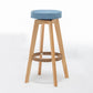 Industrial Style Bar-stool Round Seat Wooden Legs for Restaurant Bar Sky Blue 1 Piece Clearhalo 'Bar Furniture' 'Bar Stools' 'bar_stools' 'furn' 'furn_bar_stools' 'furniture_bar_stools' 'Kitchen & Dining Furniture' 'kitchen&dining_furn' 'kitchen' 'kitchen_furn' Furniture' 4462725