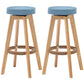 Industrial Style Bar-stool Round Seat Wooden Legs for Restaurant Bar Sky Blue 2 Piece Set Clearhalo 'Bar Furniture' 'Bar Stools' 'bar_stools' 'furn' 'furn_bar_stools' 'furniture_bar_stools' 'Kitchen & Dining Furniture' 'kitchen&dining_furn' 'kitchen' 'kitchen_furn' Furniture' 4462726