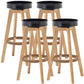 Industrial Style Bar-stool Round Seat Wooden Legs for Restaurant Bar Black 4 Piece Set Clearhalo 'Bar Furniture' 'Bar Stools' 'bar_stools' 'furn' 'furn_bar_stools' 'furniture_bar_stools' 'Kitchen & Dining Furniture' 'kitchen&dining_furn' 'kitchen' 'kitchen_furn' Furniture' 4462727