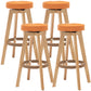 Industrial Style Bar-stool Round Seat Wooden Legs for Restaurant Bar Orange 4 Piece Set Clearhalo 'Bar Furniture' 'Bar Stools' 'bar_stools' 'furn' 'furn_bar_stools' 'furniture_bar_stools' 'Kitchen & Dining Furniture' 'kitchen&dining_furn' 'kitchen' 'kitchen_furn' Furniture' 4462730