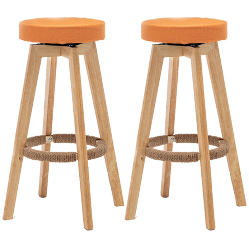 Industrial Style Bar-stool Round Seat Wooden Legs for Restaurant Bar Orange 2 Piece Set Clearhalo 'Bar Furniture' 'Bar Stools' 'bar_stools' 'furn' 'furn_bar_stools' 'furniture_bar_stools' 'Kitchen & Dining Furniture' 'kitchen&dining_furn' 'kitchen' 'kitchen_furn' Furniture' 4462732