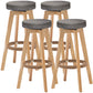 Industrial Style Bar-stool Round Seat Wooden Legs for Restaurant Bar Grey 4 Piece Set Clearhalo 'Bar Furniture' 'Bar Stools' 'bar_stools' 'furn' 'furn_bar_stools' 'furniture_bar_stools' 'Kitchen & Dining Furniture' 'kitchen&dining_furn' 'kitchen' 'kitchen_furn' Furniture' 4462733